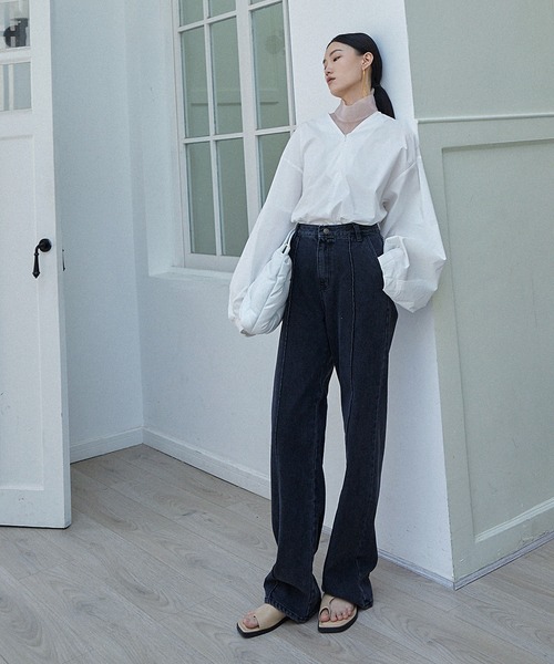 chuclla(チュクラ)の「【chuclla】Center crease black denim chwt11(その他パンツ・レディース・ブラック・S/M)」の8枚目の写真