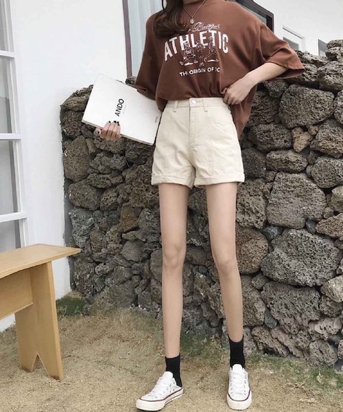 meJane(ミージェーン)の「カラーカツラギロールアップショートパンツ【ZOZOTOWN限定】(デニムパンツ・レディース・アイボリー/ブラック/スモークピンク・S/M)」の12枚目の写真