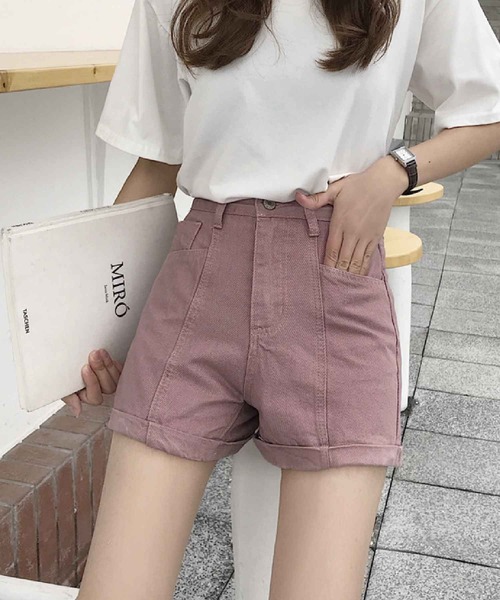 meJane(ミージェーン)の「カラーカツラギロールアップショートパンツ【ZOZOTOWN限定】(デニムパンツ・レディース・アイボリー/ブラック/スモークピンク・S/M)」の13枚目の写真