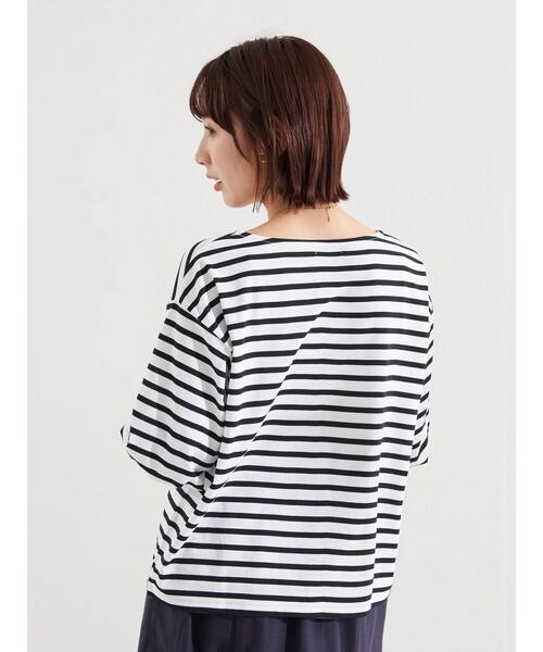 earth music&ecology（アースミュージックアンドエコロジー）の「パフスリーブカットプルオーバー ＊（Tシャツ/カットソー・レディース・その他7/サックスブルー/オフホワイト・FREE）」の19枚目の写真