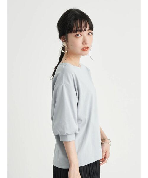 earth music&ecology（アースミュージックアンドエコロジー）の「パフスリーブカットプルオーバー ＊（Tシャツ/カットソー・レディース・その他7/サックスブルー/オフホワイト・FREE）」の14枚目の写真