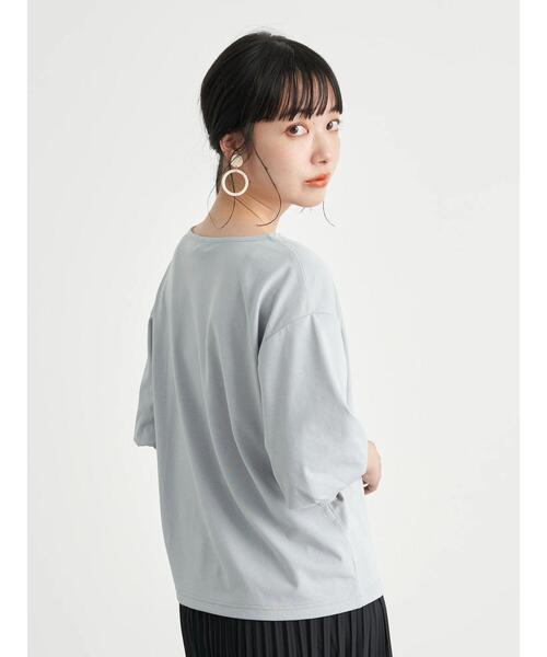 earth music&ecology（アースミュージックアンドエコロジー）の「パフスリーブカットプルオーバー ＊（Tシャツ/カットソー・レディース・その他7/サックスブルー/オフホワイト・FREE）」の13枚目の写真