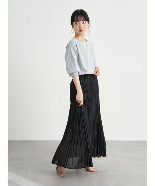 earth music&ecology（アースミュージックアンドエコロジー）の「パフスリーブカットプルオーバー ＊（Tシャツ/カットソー・レディース・その他7/サックスブルー/オフホワイト・FREE）」の10枚目の写真