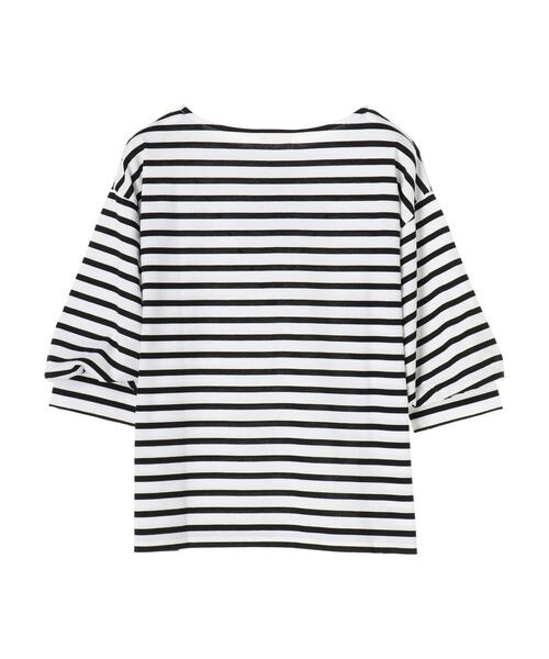 earth music&ecology（アースミュージックアンドエコロジー）の「パフスリーブカットプルオーバー ＊（Tシャツ/カットソー・レディース・その他7/サックスブルー/オフホワイト・FREE）」の9枚目の写真