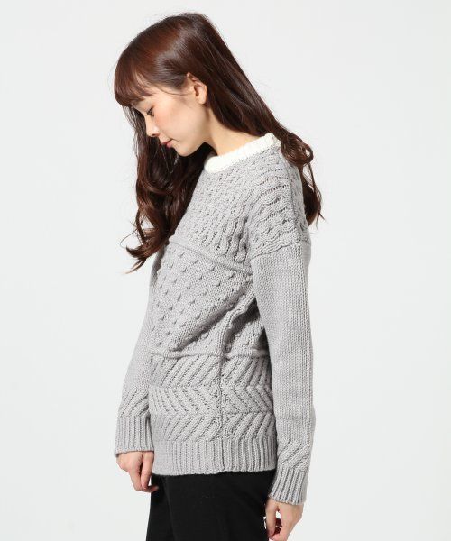 HARE（ハレ）の「3ゲージMIXガラニットプルオーバー【HARE】（ニット/セーター・レディース・オフホワイト/グレー/ボルドー・FREE）」の11枚目の写真