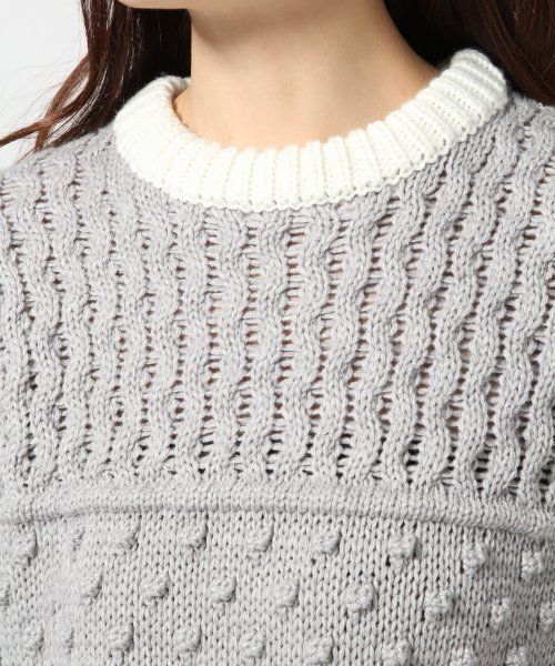 HARE（ハレ）の「3ゲージMIXガラニットプルオーバー【HARE】（ニット/セーター・レディース・オフホワイト/グレー/ボルドー・FREE）」の13枚目の写真