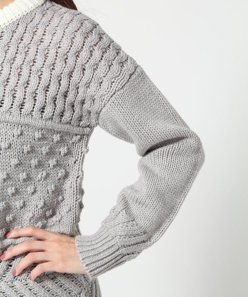HARE（ハレ）の「3ゲージMIXガラニットプルオーバー【HARE】（ニット/セーター・レディース・オフホワイト/グレー/ボルドー・FREE）」の5枚目の写真