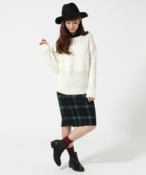 HARE（ハレ）の「3ゲージMIXガラニットプルオーバー【HARE】（ニット/セーター・レディース・オフホワイト/グレー/ボルドー・FREE）」の9枚目の写真