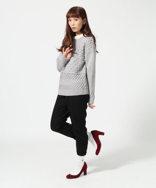 HARE（ハレ）の「3ゲージMIXガラニットプルオーバー【HARE】（ニット/セーター・レディース・オフホワイト/グレー/ボルドー・FREE）」の10枚目の写真