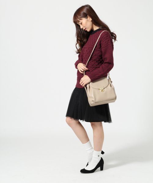 HARE（ハレ）の「3ゲージMIXガラニットプルオーバー【HARE】（ニット/セーター・レディース・オフホワイト/グレー/ボルドー・FREE）」の4枚目の写真