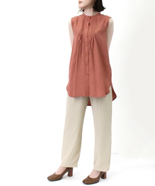 STYLEBLOCK（スタイルブロック）の「シアー取り外し衿付きクレープブラウス（シャツ/ブラウス・レディース・ブラック/テラコッタ/ホワイト/ブルー・M）」の9枚目の写真