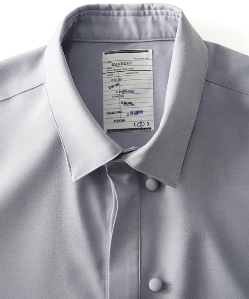 SHAREEF（シャリーフ）の「SIDE SLIT SHIRTS（シャツ/ブラウス・メンズ・ブラック/ホワイト/グレイッシュブルー・2/3/1）」の13枚目の写真