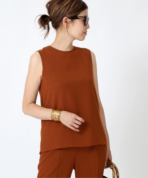 Deuxieme Classe(ドゥーズィエムクラス)の「Back satin ノースリーブ プルオーバー(シャツ/ブラウス・レディース・キャメル/テラコッタ・FREE)」の1枚目の写真