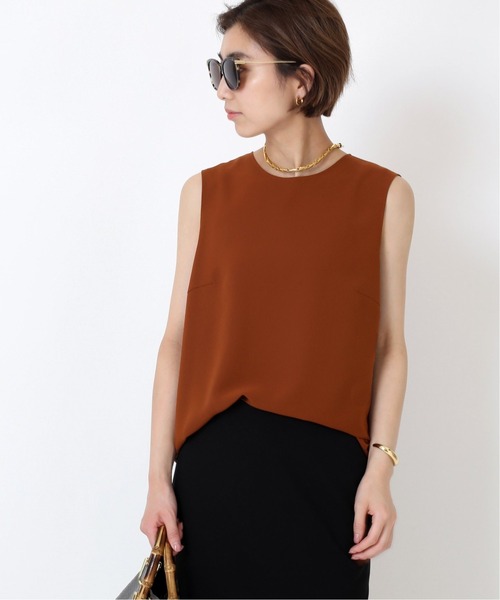 Deuxieme Classe(ドゥーズィエムクラス)の「Back satin ノースリーブ プルオーバー(シャツ/ブラウス・レディース・キャメル/テラコッタ・FREE)」の8枚目の写真