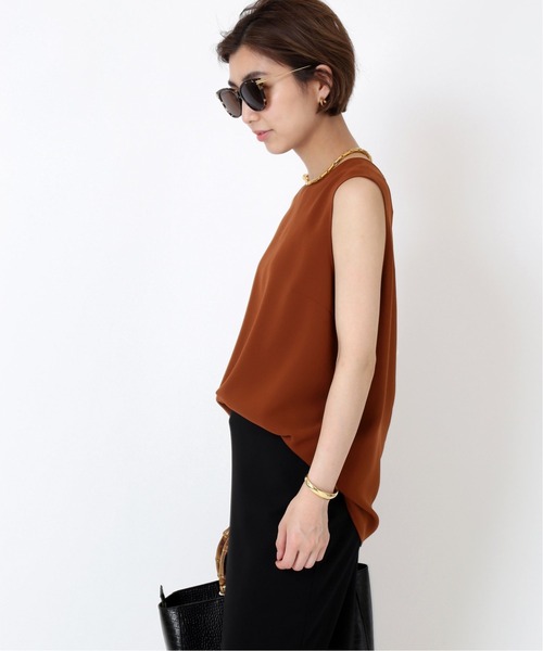 Deuxieme Classe(ドゥーズィエムクラス)の「Back satin ノースリーブ プルオーバー(シャツ/ブラウス・レディース・キャメル/テラコッタ・FREE)」の9枚目の写真