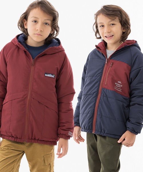 KRIFF MAYER Kid's Collection(クリフメイヤーキッズコレクション)の「ひっくり中綿JK(ナイロンジャケット・キッズ・レッド/チャコール/カーキ・160/150/130/170/140/120)」の1枚目の写真