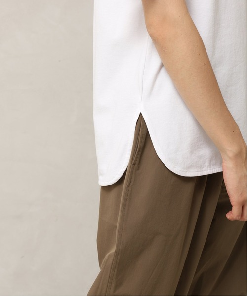 417 EDIFICE（フォーワンセブンエディフィス）の「オーバーサイズラウンドTシャツ（Tシャツ/カットソー・メンズ・ブラック/ベージュ/イエロー/ホワイト/オレンジ/サックスブルー・MEDIUM/LARGE/SMALL）」の7枚目の写真