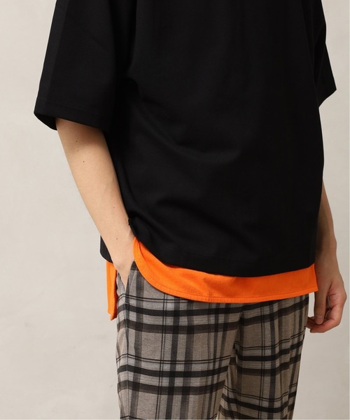 417 EDIFICE（フォーワンセブンエディフィス）の「オーバーサイズラウンドTシャツ（Tシャツ/カットソー・メンズ・ブラック/ベージュ/イエロー/ホワイト/オレンジ/サックスブルー・MEDIUM/LARGE/SMALL）」の11枚目の写真