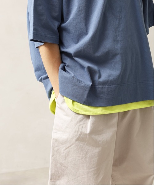 417 EDIFICE（フォーワンセブンエディフィス）の「オーバーサイズラウンドTシャツ（Tシャツ/カットソー・メンズ・ブラック/ベージュ/イエロー/ホワイト/オレンジ/サックスブルー・MEDIUM/LARGE/SMALL）」の12枚目の写真