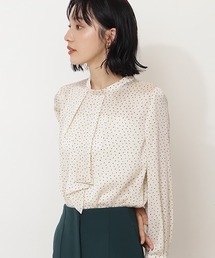 NATURAL BEAUTY BASIC | ＷＥＢ限定ドビープリントボウブラウス/0171210906(シャツ/ブラウス)