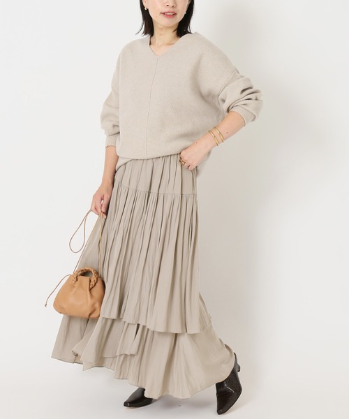 journal standard L'essage（ジャーナルスタンダードレサージュ）の「デシンティアードスカート◆（スカート・レディース・ベージュ/ブラック・FREE）」の12枚目の写真