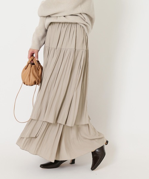 journal standard L'essage（ジャーナルスタンダードレサージュ）の「デシンティアードスカート◆（スカート・レディース・ベージュ/ブラック・FREE）」の15枚目の写真
