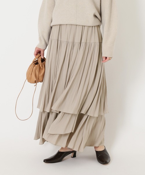 journal standard L'essage（ジャーナルスタンダードレサージュ）の「デシンティアードスカート◆（スカート・レディース・ベージュ/ブラック・FREE）」の17枚目の写真