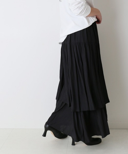 journal standard L'essage（ジャーナルスタンダードレサージュ）の「デシンティアードスカート◆（スカート・レディース・ベージュ/ブラック・FREE）」の6枚目の写真