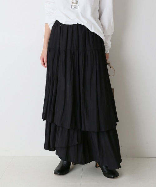 journal standard L'essage（ジャーナルスタンダードレサージュ）の「デシンティアードスカート◆（スカート・レディース・ベージュ/ブラック・FREE）」の7枚目の写真
