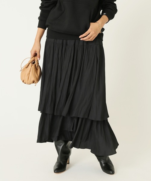 journal standard L'essage（ジャーナルスタンダードレサージュ）の「デシンティアードスカート◆（スカート・レディース・ベージュ/ブラック・FREE）」の9枚目の写真