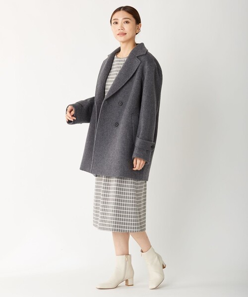 J.PRESS(ジェイプレス)の「【WEB限定・洗える】チェックジャガード ワンピース(ワンピース・レディース・ライトグレー系3・11/9)」の2枚目の写真