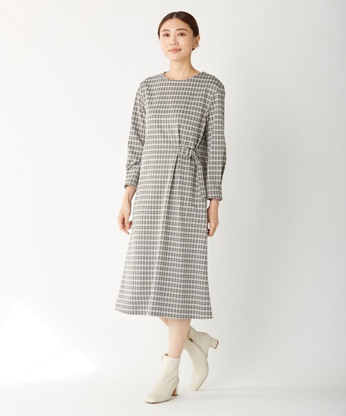 J.PRESS(ジェイプレス)の「【WEB限定・洗える】チェックジャガード ワンピース(ワンピース・レディース・ライトグレー系3・11/9)」の13枚目の写真