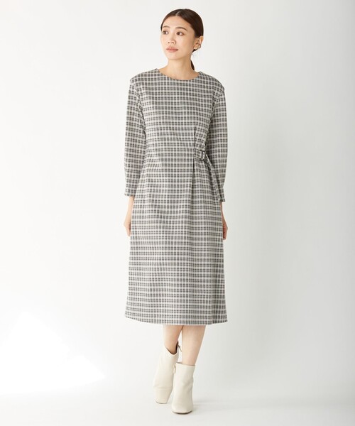 J.PRESS(ジェイプレス)の「【WEB限定・洗える】チェックジャガード ワンピース(ワンピース・レディース・ライトグレー系3・11/9)」の11枚目の写真