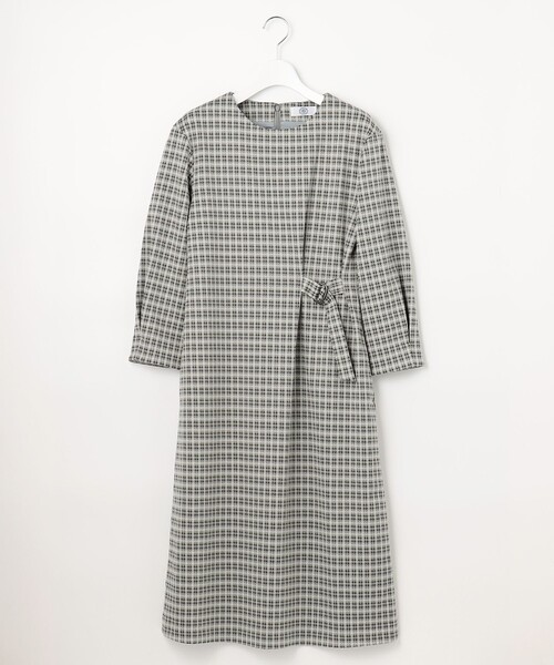 J.PRESS(ジェイプレス)の「【WEB限定・洗える】チェックジャガード ワンピース(ワンピース・レディース・ライトグレー系3・11/9)」の4枚目の写真