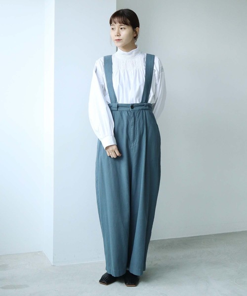 cardo fabrica(カルドファブリカ)の「ミシン飾りステッチ レース衿シャーリングブラウス(シャツ/ブラウス・レディース・ホワイト/ブラック・FREE)」の5枚目の写真