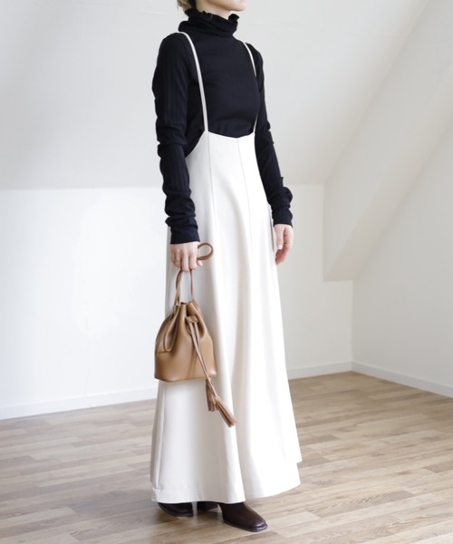 UNFIELD（アンフィールド）の「【UNFIELD TRキャミサロペットスカート】（スカート・レディース・ブラック/カーキ/アイボリー・FREE）」の4枚目の写真