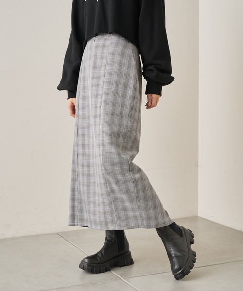 Chico（チコ）の「ハイウエストチェックカットロングスカート（スカート・レディース・ベージュ/グレー/ベージュ系その他2/ベージュ系その他/ブラウン・FREE）」の18枚目の写真