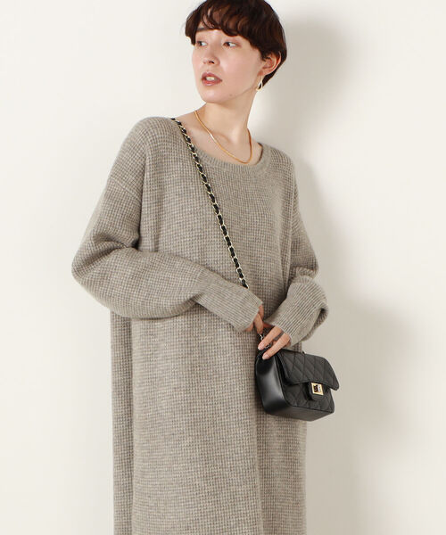 NOLLEY’S（ノーリーズ）の「◇【WEB限定】ワッフルニットワンピース（ワンピース・レディース・ホワイト/ライトグレー/オリーブ・38）」の21枚目の写真