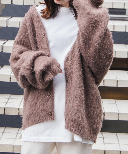 WEGO（ウィゴー）の「★WEGO/モヘアライクBIGカーディガン（カーディガン/ボレロ・メンズ・ライトグレー/ネイビー/ブラウン/ブルー系その他/ダークオレンジ/レッド/ブラック/ダークグレー/グリーン/マスタード/その他1/その他4/グリーン系その他/その他3/ピンク・MEDIUM/LARGE）」の19枚目の写真
