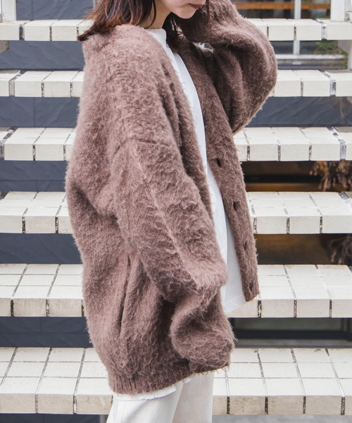 WEGO（ウィゴー）の「★WEGO/モヘアライクBIGカーディガン（カーディガン/ボレロ・メンズ・ライトグレー/ネイビー/ブラウン/ブルー系その他/ダークオレンジ/レッド/ブラック/ダークグレー/グリーン/マスタード/その他1/その他4/グリーン系その他/その他3/ピンク・MEDIUM/LARGE）」の21枚目の写真