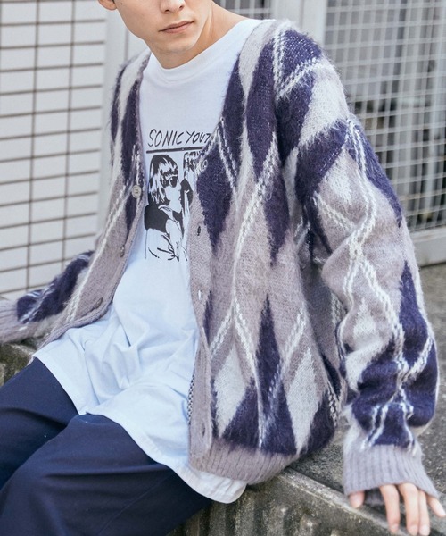 WEGO（ウィゴー）の「★WEGO/モヘアライクBIGカーディガン（カーディガン/ボレロ・メンズ・ライトグレー/ネイビー/ブラウン/ブルー系その他/ダークオレンジ/レッド/ブラック/ダークグレー/グリーン/マスタード/その他1/その他4/グリーン系その他/その他3/ピンク・MEDIUM/LARGE）」の22枚目の写真