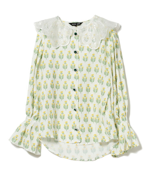 Ray BEAMS（レイビームス）の「sister jane / Knick Knack Floral Blouse（シャツ/ブラウス・レディース・ホワイト系その他6・ONE SIZE）」の4枚目の写真