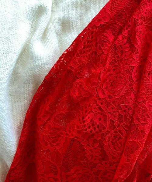 HIROSAI（ヒロサイ）の「ヘアリーニット レーススカートセット（ニット/セーター・レディース・ブラック/レッド/イエロー・FREE）」の13枚目の写真