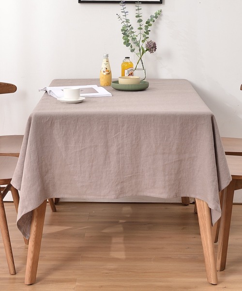 洗いざらし 天然麻 100% テーブルクロス 200×140cm 吸水速乾 お手入れ