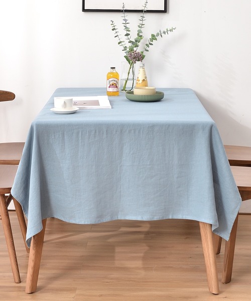 洗いざらし 天然麻 100% テーブルクロス 200×140cm 吸水速乾 お手入れ