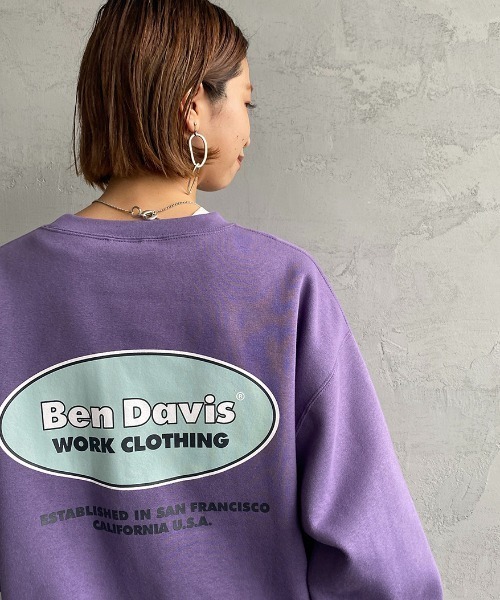 BEN DAVIS（ベンデイビス）の「[BEN DAVIS/ベンデイビス] オーバルロゴ バックプリントクルーネックスウェット（スウェット・レディース・ライトグレー/ブラック/パープル・XL/L/M）」の13枚目の写真