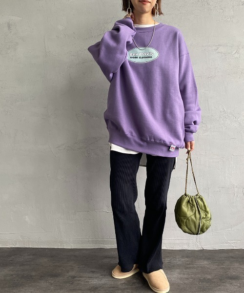 BEN DAVIS（ベンデイビス）の「[BEN DAVIS/ベンデイビス] オーバルロゴ バックプリントクルーネックスウェット（スウェット・レディース・ライトグレー/ブラック/パープル・XL/L/M）」の22枚目の写真