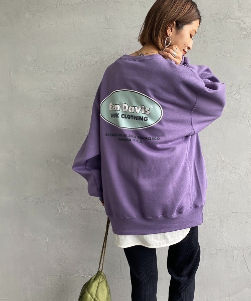 BEN DAVIS（ベンデイビス）の「[BEN DAVIS/ベンデイビス] オーバルロゴ バックプリントクルーネックスウェット（スウェット・レディース・ライトグレー/ブラック/パープル・XL/L/M）」の12枚目の写真