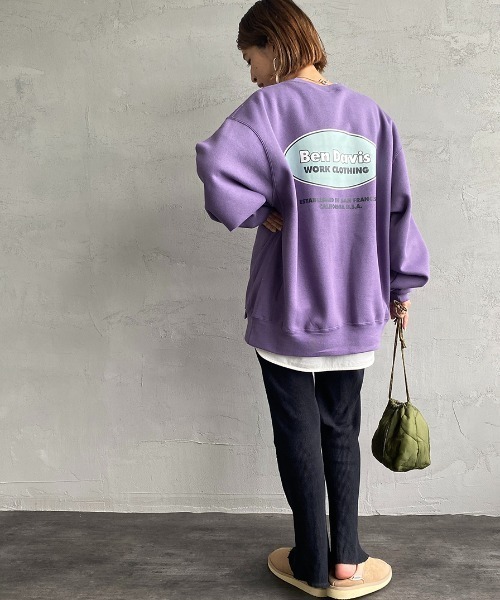 BEN DAVIS（ベンデイビス）の「[BEN DAVIS/ベンデイビス] オーバルロゴ バックプリントクルーネックスウェット（スウェット・レディース・ライトグレー/ブラック/パープル・XL/L/M）」の21枚目の写真