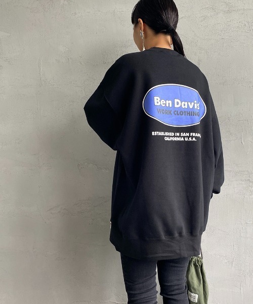 BEN DAVIS（ベンデイビス）の「[BEN DAVIS/ベンデイビス] オーバルロゴ バックプリントクルーネックスウェット（スウェット・レディース・ライトグレー/ブラック/パープル・XL/L/M）」の19枚目の写真